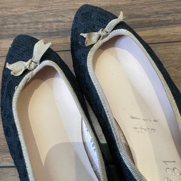 Italian Leather and Lace Pointy Flats -8- - Picture 11 of 13